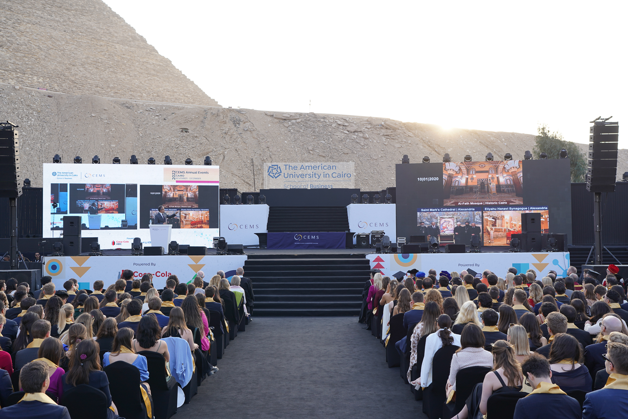 CEMS graduation at the pyramids
