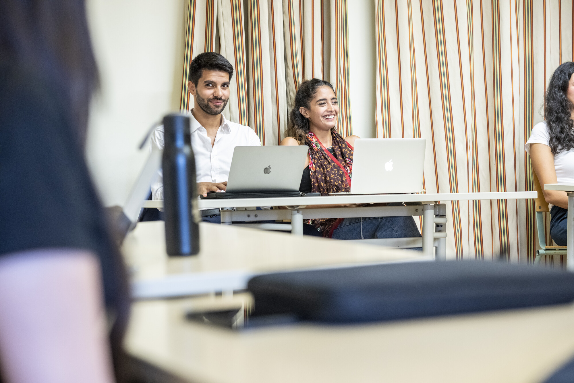 students focusing in class