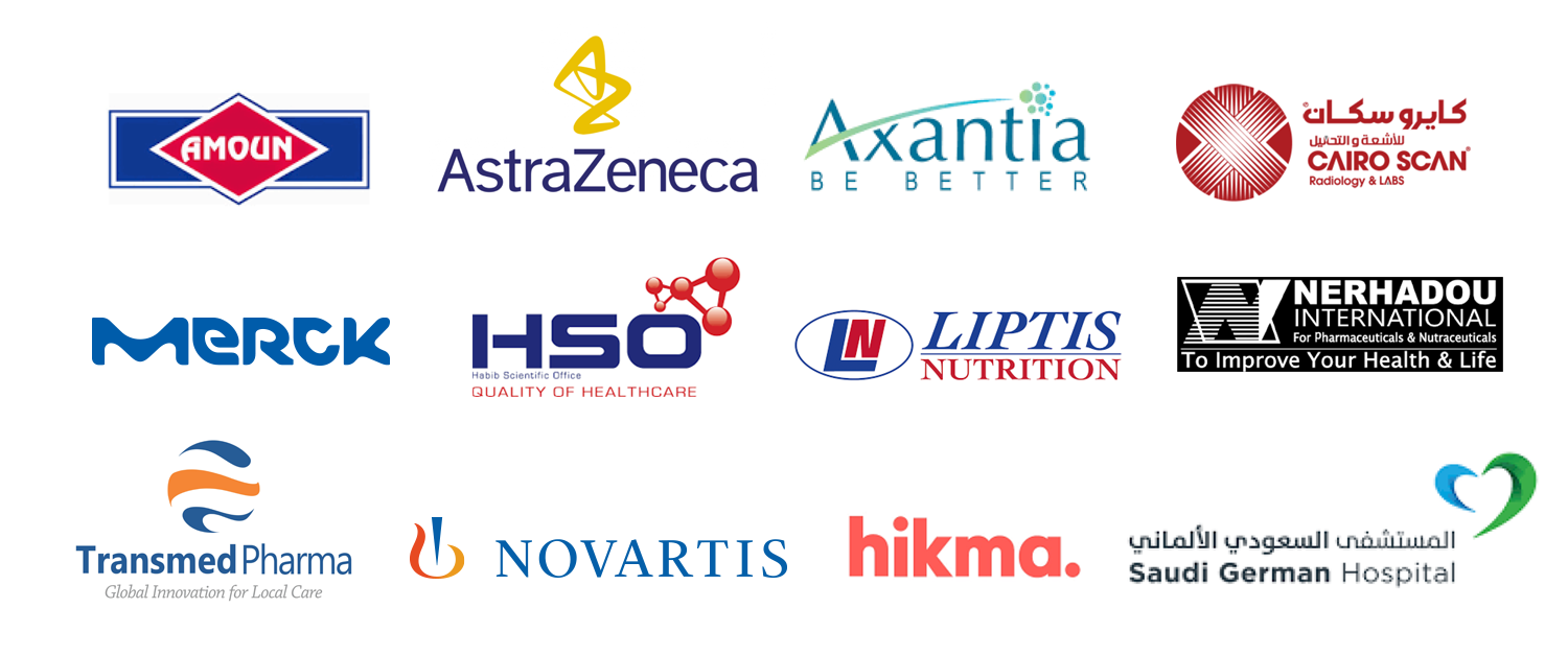 Logos of healthcare and pharma clients