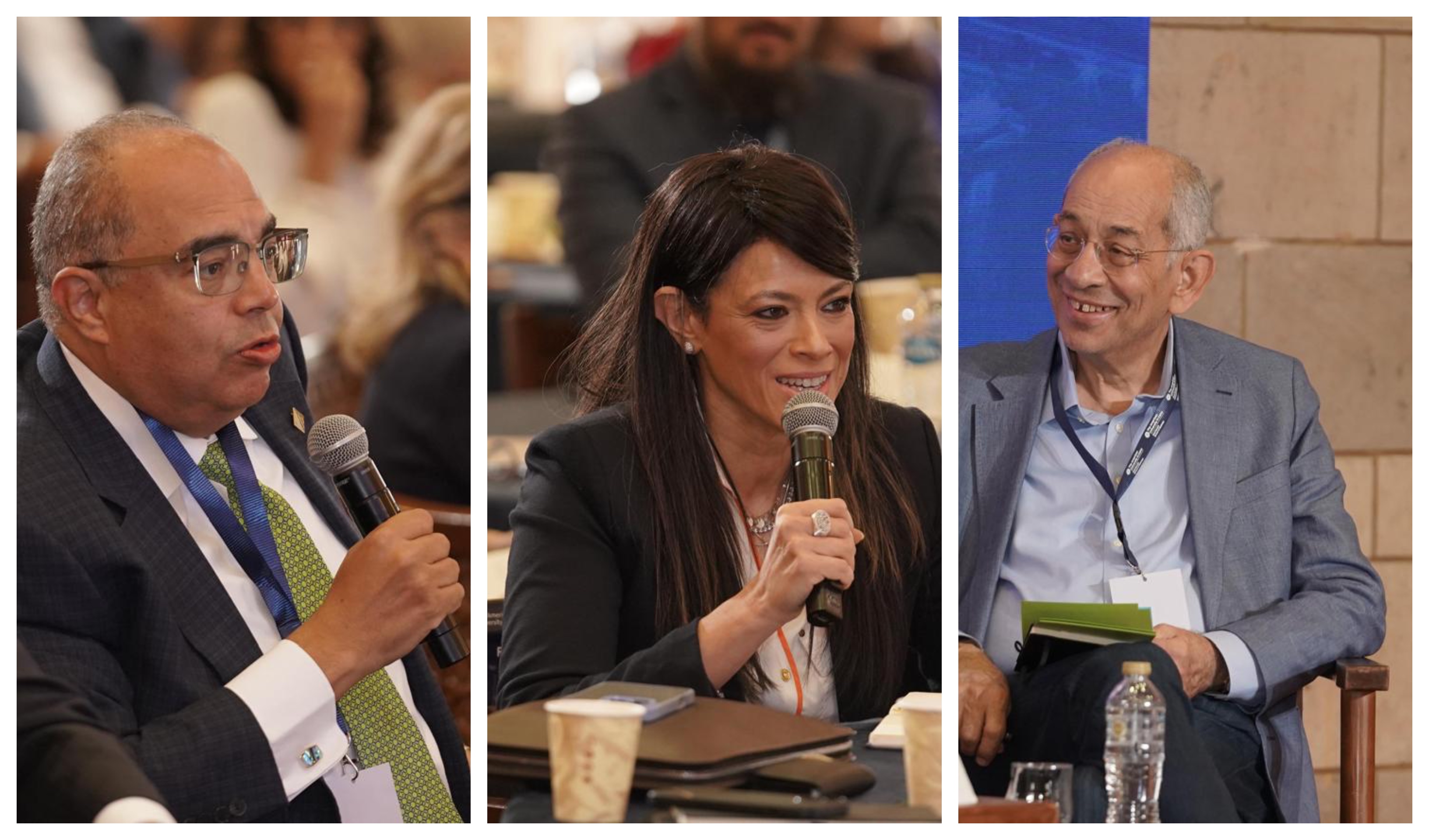A panel of speakers sitting on stage at the IMF MENA inaugural research conference