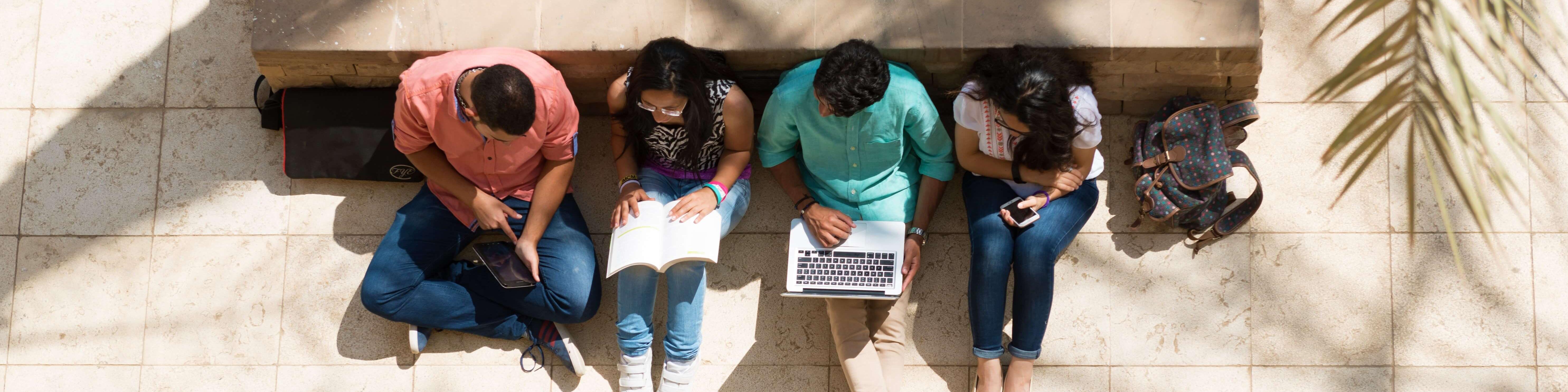 group of students studying