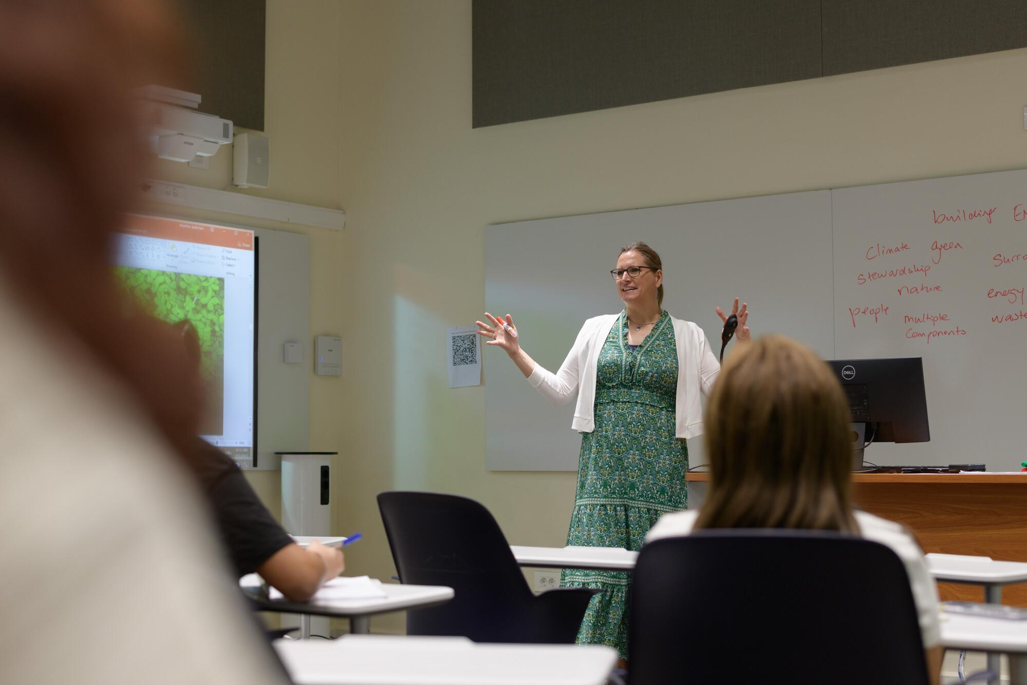 professor explaining infront of a class