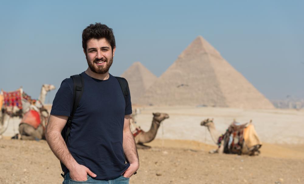 an international student in the pyramids aread