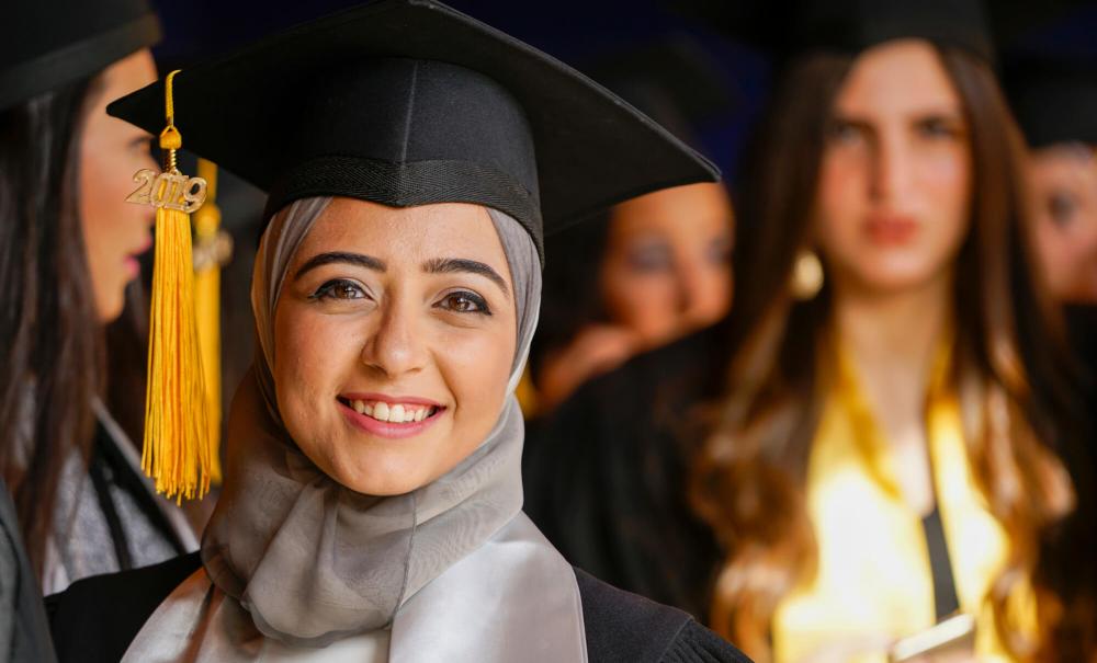 a group of graduating female students