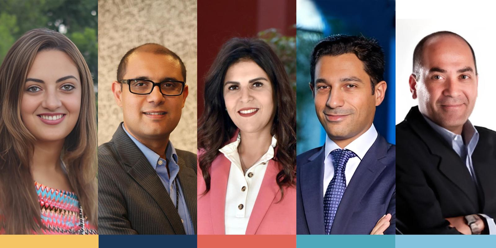 image of five professors; Dr, Hoda El Kolaly - Dr Ahmed Tolba - Dr Ibrahim Hegazy - Dr. Hammed Shamaa - Dr Maha Mourad