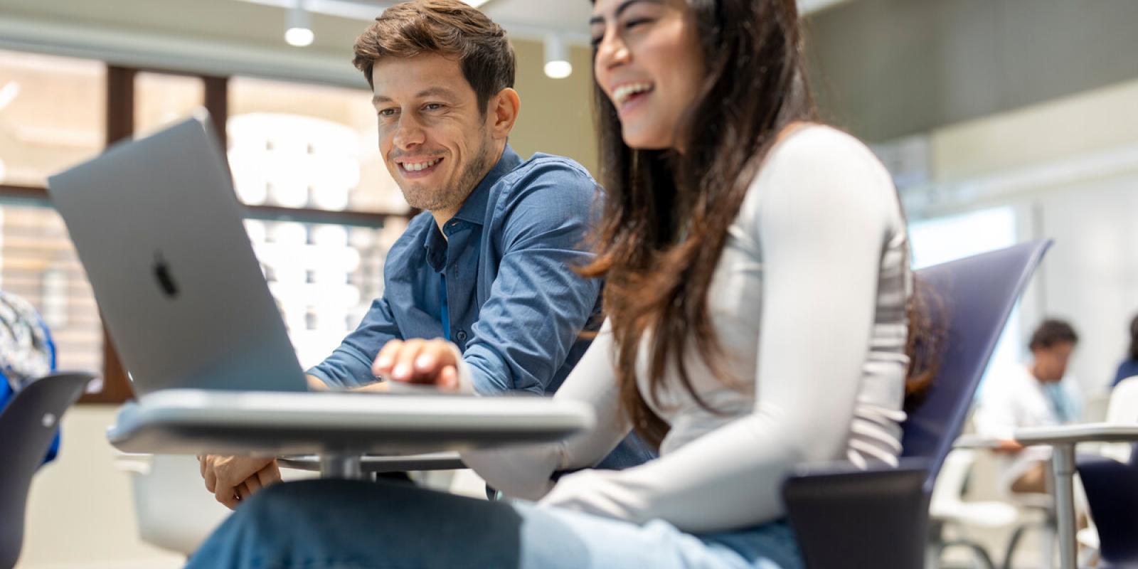 students working together in class