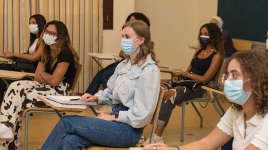 Students wearing masks