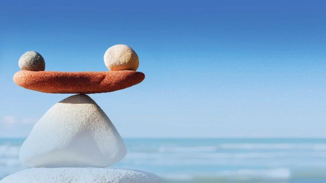 Stones on top of each other in the water