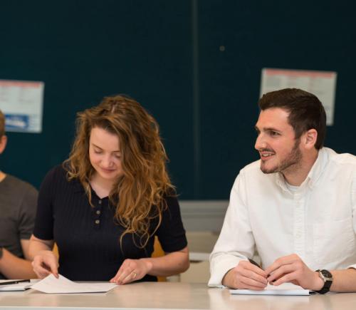 group of university students during a class